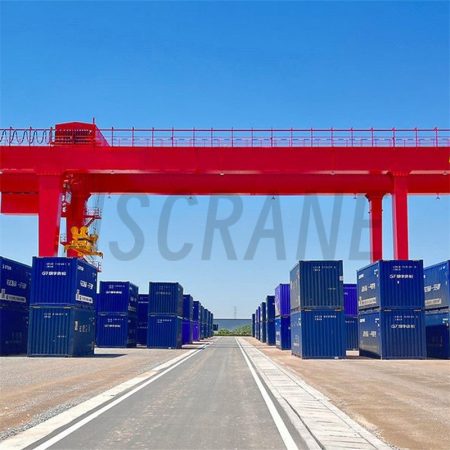 Козловой кран с рельсовым креплением для контейнеров-1
