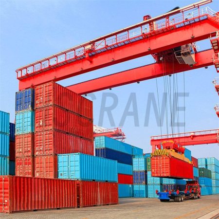 Козловой кран с рельсовым креплением для контейнеров-2