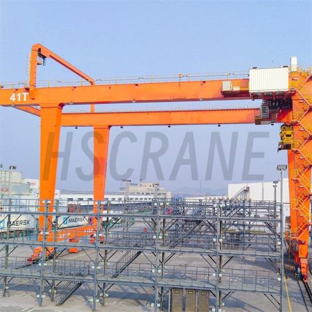 Козловой кран с рельсовым креплением для контейнеров-4